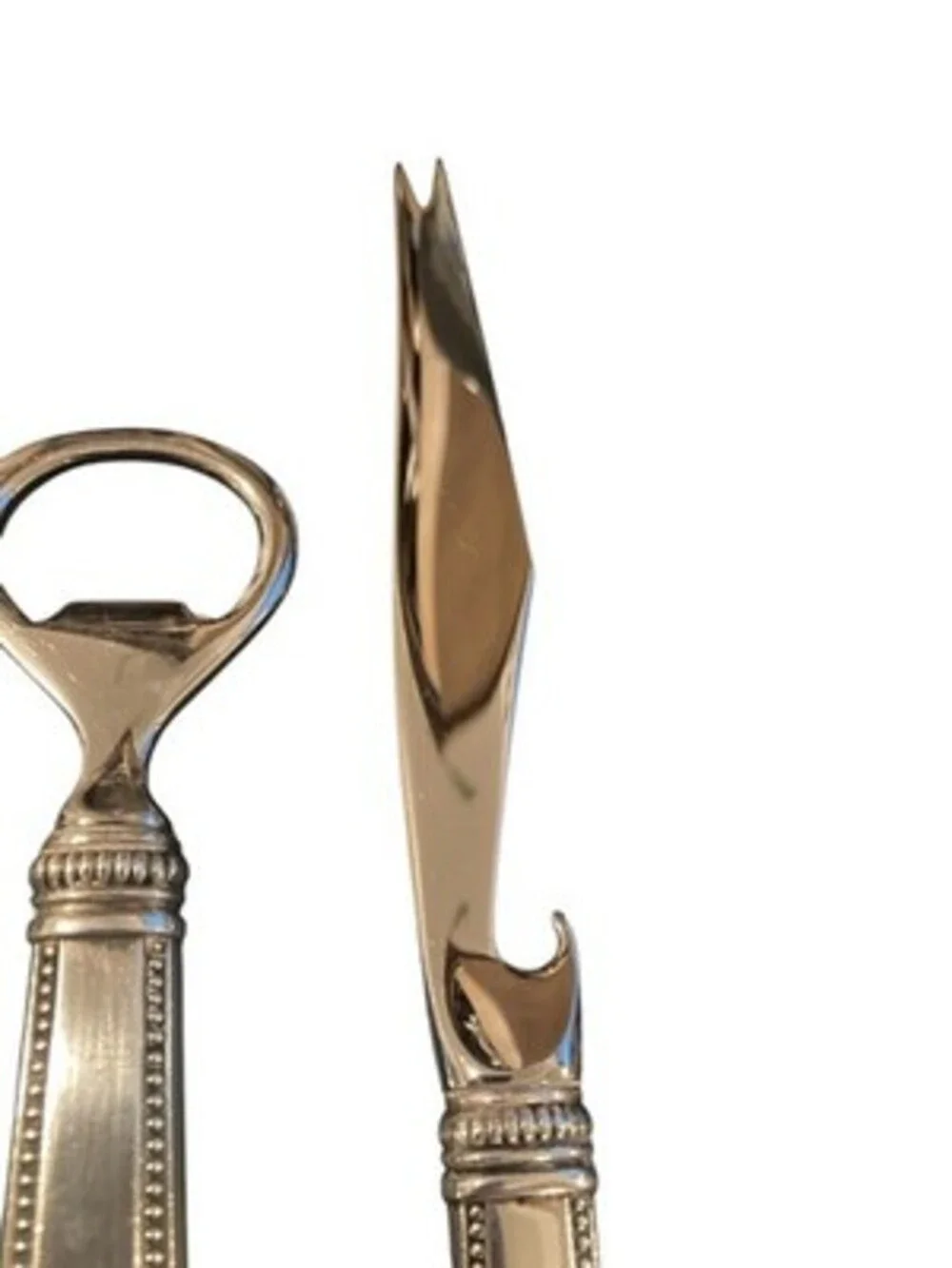 Cartier MCM Sterling Silver Bar Set Bottle Opener Bar Knife Pair WPL Mono